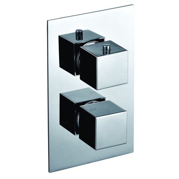 Alfi Brand Polished Chrome Square Knob 1 Way Thermostatic Shower Mixer AB2601-PC - main